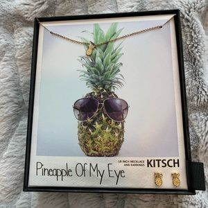 Kitsch Pineapple necklace and earring set